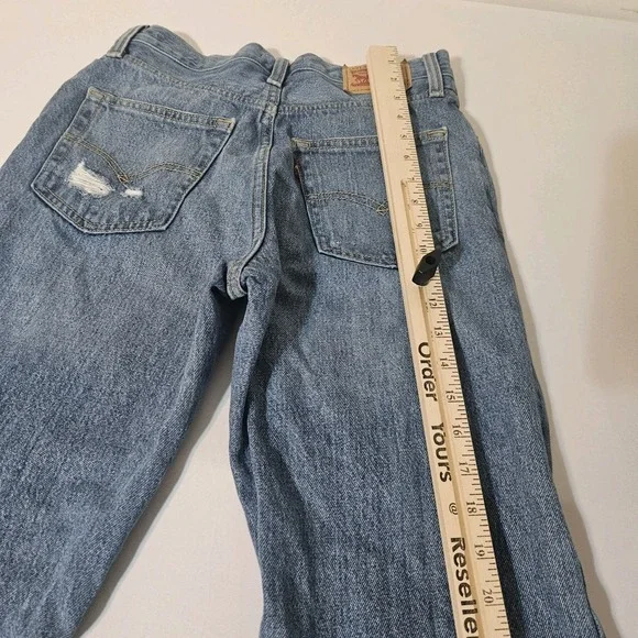 Levi's Women's Mid-Rise '94 Baggy Wide Leg Jeans - Take Chances 28x29 Distressed - Picture 8 of 9